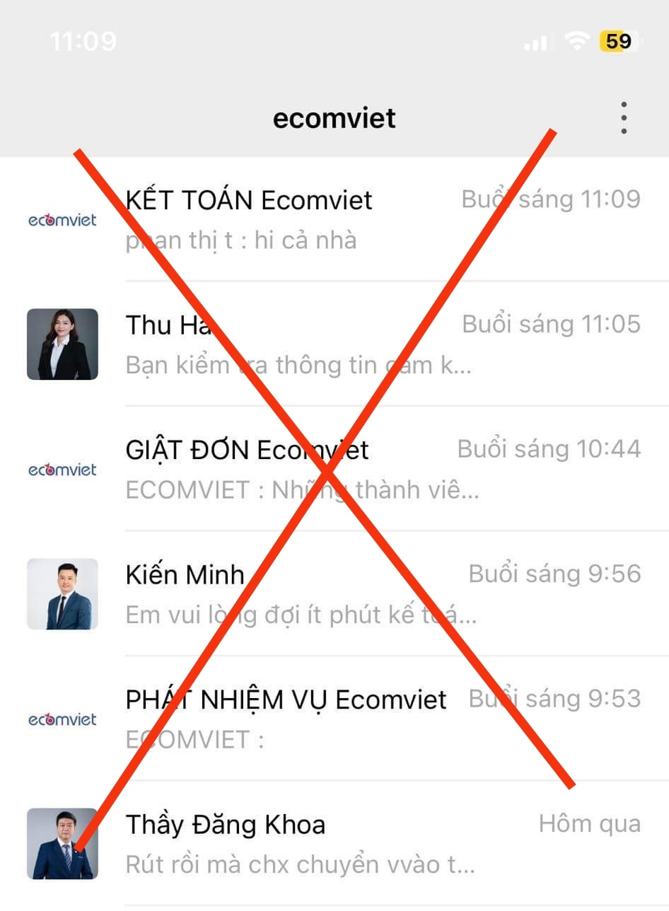 Cảnh báo thông tin giả mạo EcomViet lừa đảo người dân