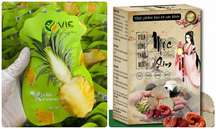 Sản phẩm bảo vệ sức khỏe Feo dứa và viên uống Mộc slim chứa chất cấm