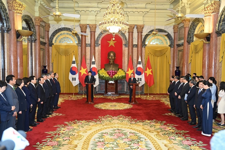 Trao văn kiện hợp tác với Hàn Quốc trong khuôn khổ chuyến thăm của Tổng thống Hàn Quốc tới Việt Nam Trao văn kiện hợp tác với Hàn Quốc trong khuôn khổ chuyến thăm của Tổng thống Hàn Quốc tới Việt Nam