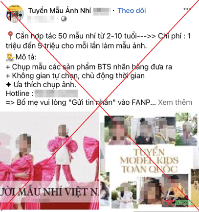 Sập bẫy thủ đoạn lừa đảo tuyển “mẫu ảnh nhí”, người phụ nữ bị mất hơn 300 triệu đồng