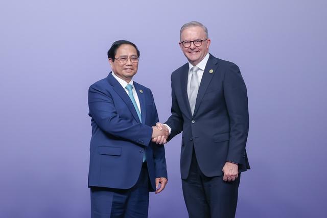 Thủ tướng Phạm Minh Chính gặp song phương các nhà lãnh đạo tại Hội nghị Cấp cao ASEAN- Australia- Ảnh 1.