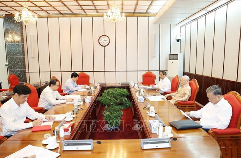 Tổng Bí thư Nguyễn Phú Trọng chủ trì cuộc họp lãnh đạo chủ chốt- Ảnh 1.