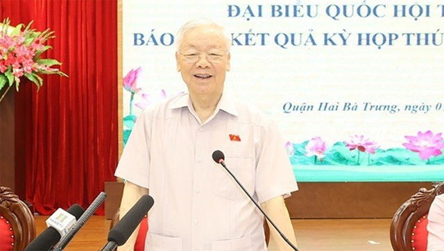 Tổng Bí thư tiếp xúc cử tri Hà Nội sau kỳ họp thứ 5, Quốc hội khóa XV - Ảnh 1.