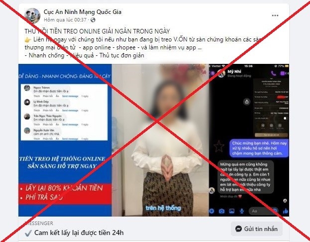 Cảnh báo giả danh Cục an ninh mạng hỗ trợ lấy lại tiền lừa đảo