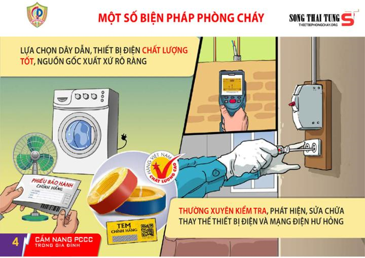 Khuyến cáo đảm bảo an toàn phòng chống cháy nổ trong sử dụng điện tại cơ sở, hộ gia đình