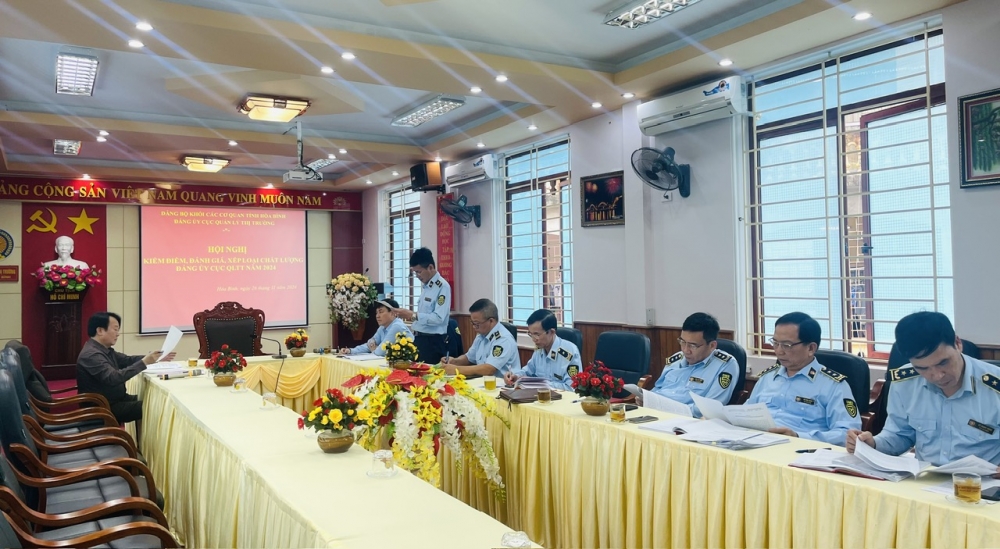 Đảng ủy Cục QLTT tỉnh Hoà Bình tổ chức Hội nghị kiểm điểm, đánh giá, xếp loại chất lượng đối với Tổ chức Đảng và Đảng năm 2024 Đảng ủy Cục QLTT tỉnh Hoà Bình tổ chức Hội nghị kiểm điểm, đánh giá, xếp loại chất lượng đối với Tổ chức Đảng và Đảng năm 2024