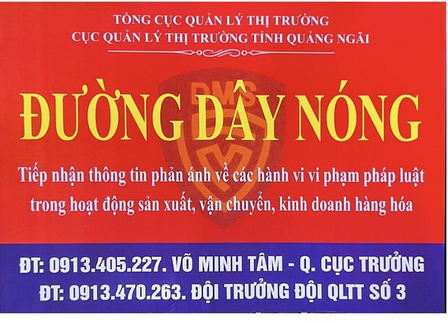 Niêm yết đường dây nóng tiếp nhận thông tin về kinh doanh xăng dầu tại Quảng Ngãi
