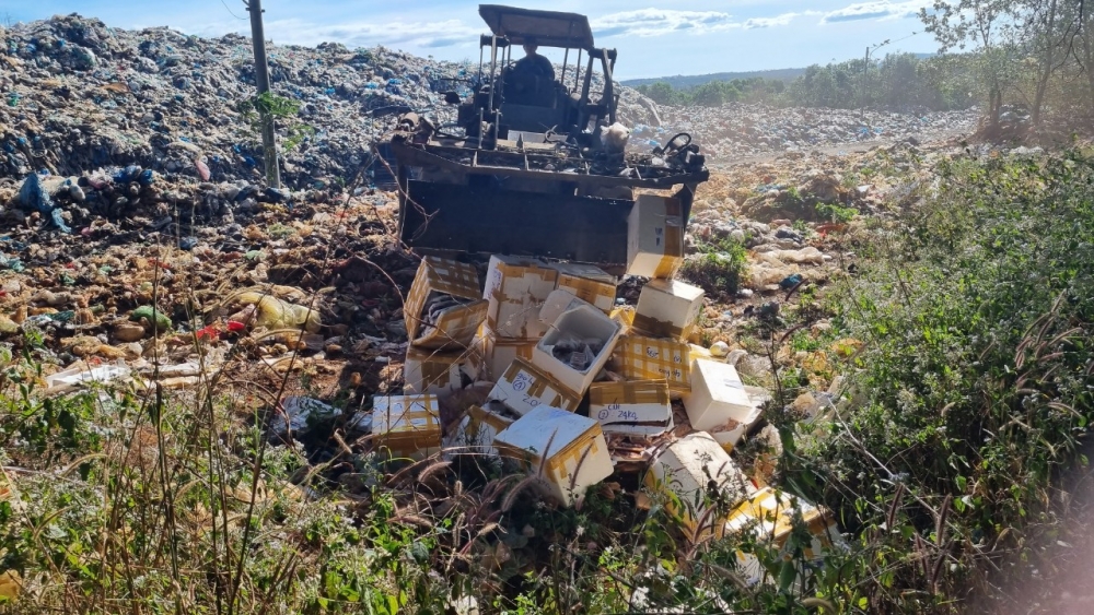 Gia Lai: Tổ chức tiêu hủy hơn 600 kg thực phẩm không rõ nguồn gốc, xuất xứ